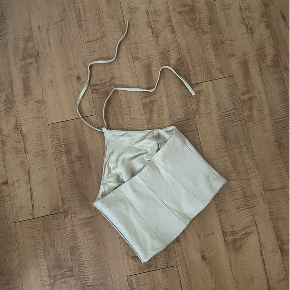 Vintage Leather Beige Halter Top BN - Picture 2 of 8